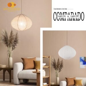 2 pantallas de lámpara colgante de lino 40 cm estilo minimalista para salón, dormitorio, cocina