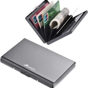 tarjetero metálico con bloqueo rfid